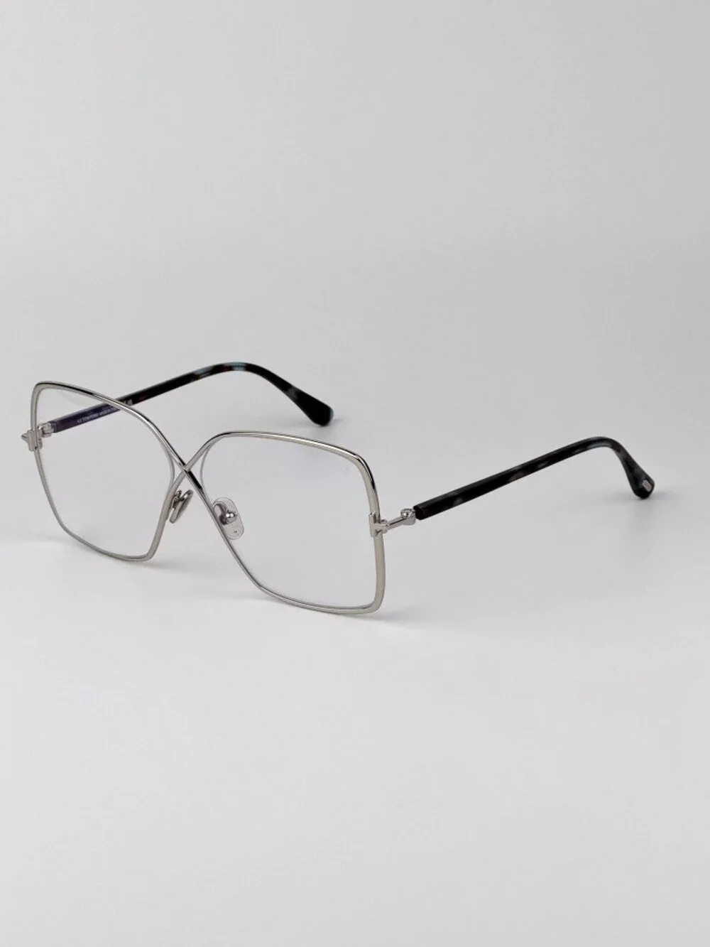 Tom Ford FT5841-B 016 Eyeglasses Palladium Oversized Butterfly Frame